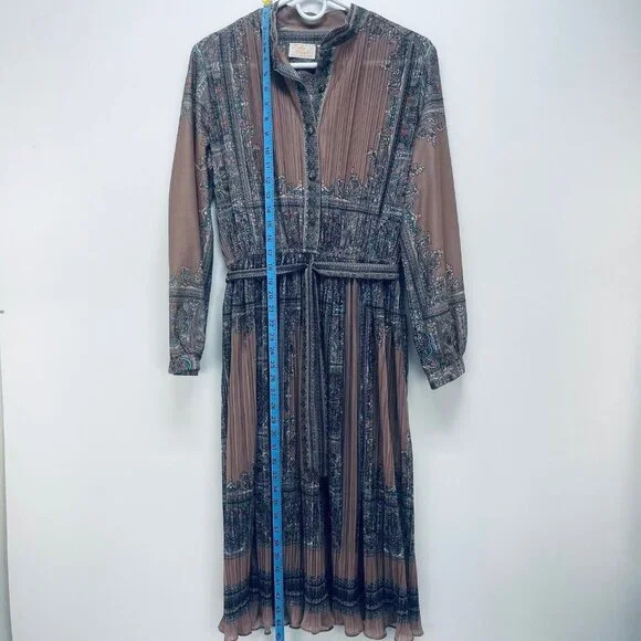 Vintage Lady Carol of New York Dress Size L Women’s Pleated Brown